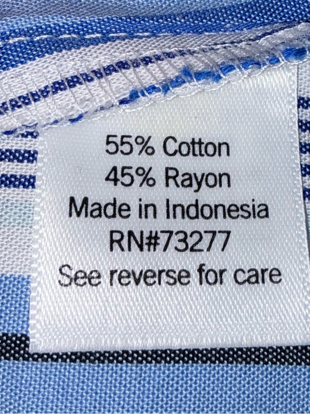 Croft & Barrow Blue & White Vertical Stripe Short-Sleeve Button-Down Shirt (NWT) - Picture 7 of 7
